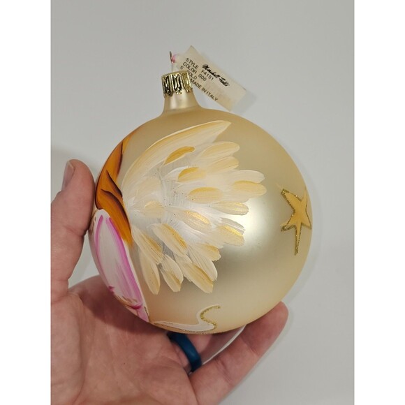 KSD Vintage Italian Blown Glass Christmas Ornament Holiday Decor Ball Angel NEW - Picture 2 of 6